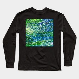 Earthy Mosaic Madness - Paint Pour Art - Unique and Vibrant Modern Home Decor for enhancing the living room, bedroom, dorm room, office or interior. Digitally manipulated acrylic painting. Long Sleeve T-Shirt